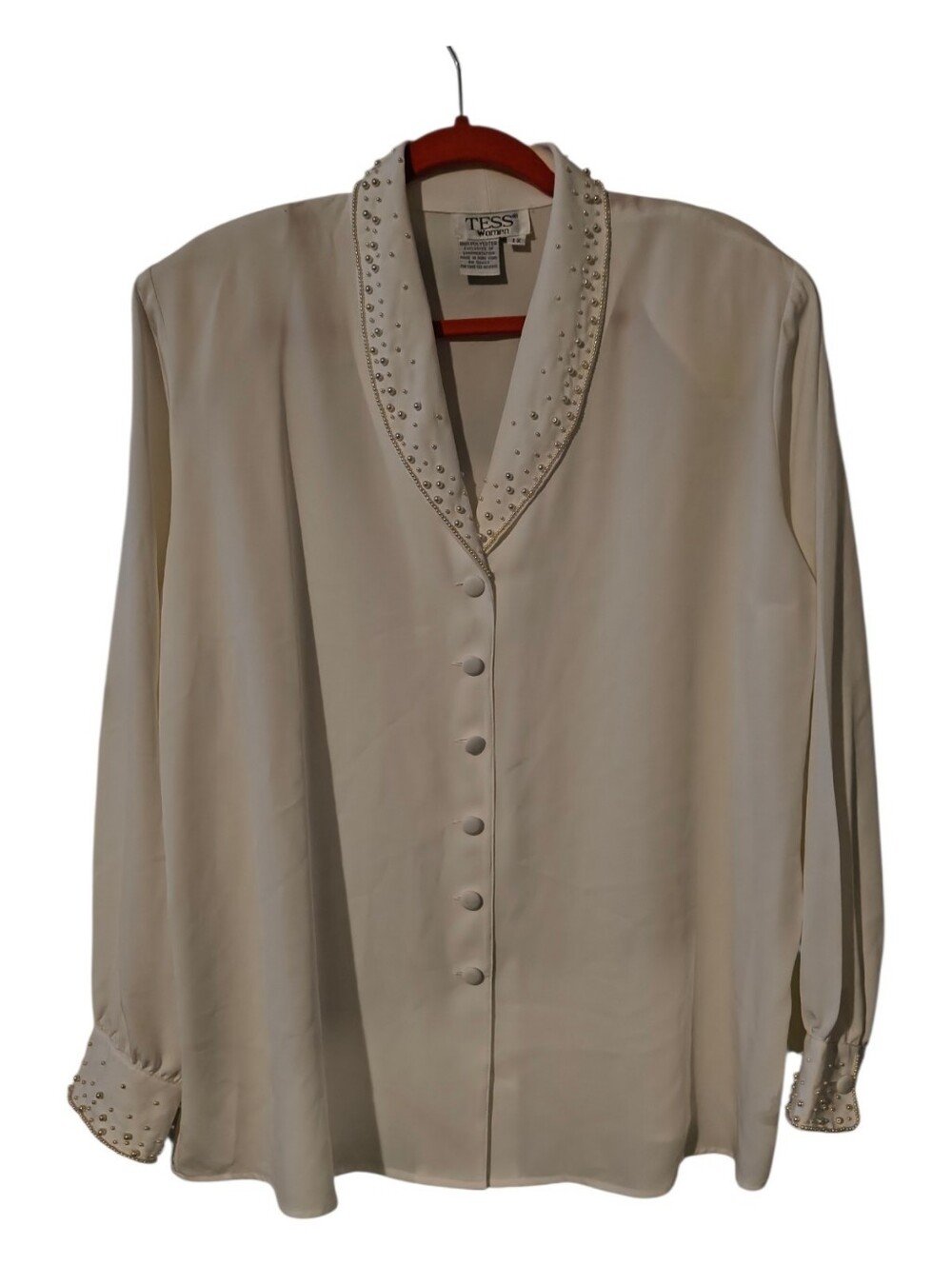 Tess White Top with Beaded Trim - 1x